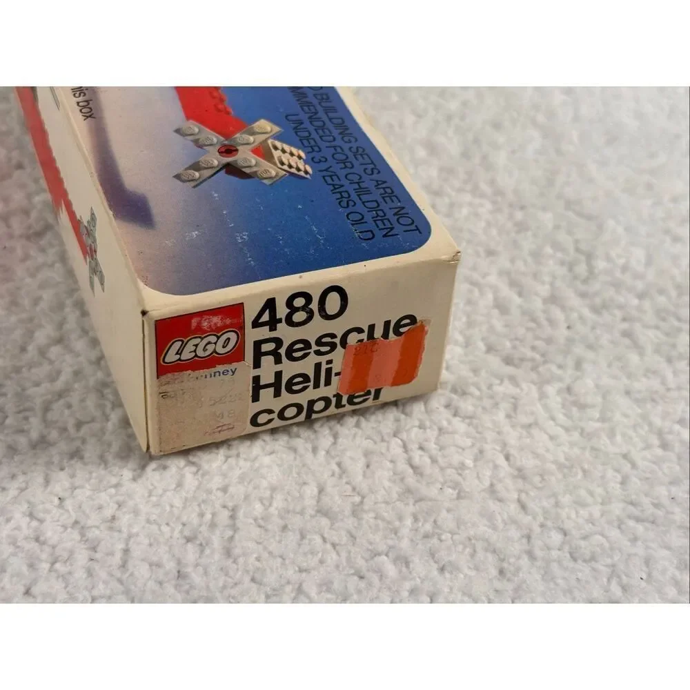 Vintage Lego 480 Rescue Helicopter Fire Town Classic Legoland - Missing 1 Piece